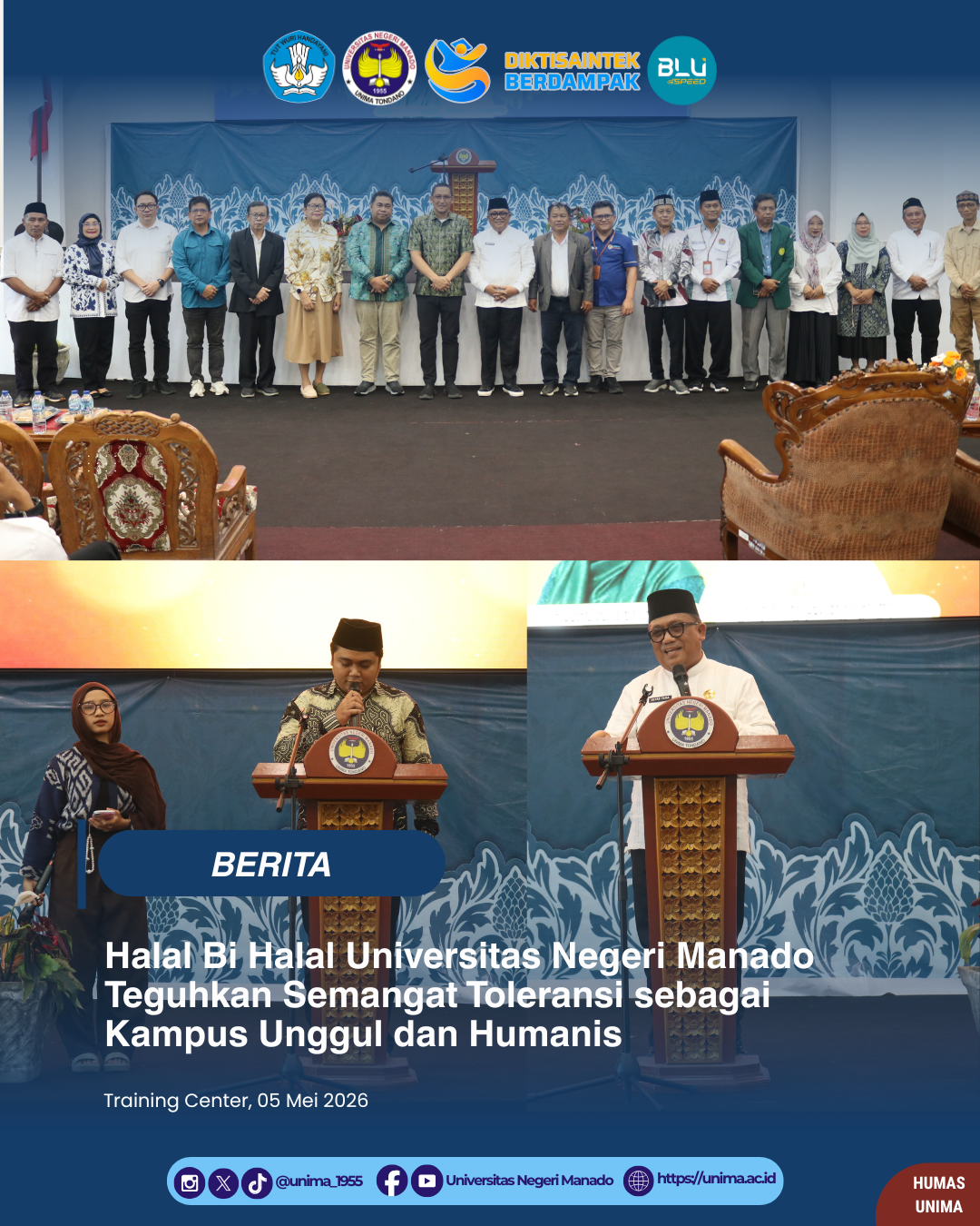 Halal Bi Halal Universitas Negeri Manado Teguhkan Semangat Toleransi sebagai Kampus Unggul dan Humanis